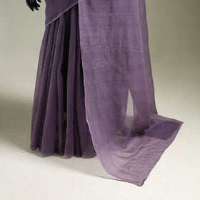 Purple - Nazaakat Kota Doria Cotton Plain Saree with Blouse & Jewellery Set 109