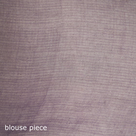 Purple - Nazaakat Kota Doria Cotton Plain Saree with Blouse & Jewellery Set 109