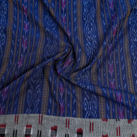 Blue - Handmade Cotton Sambalpuri Ikat Blouse Piece 01