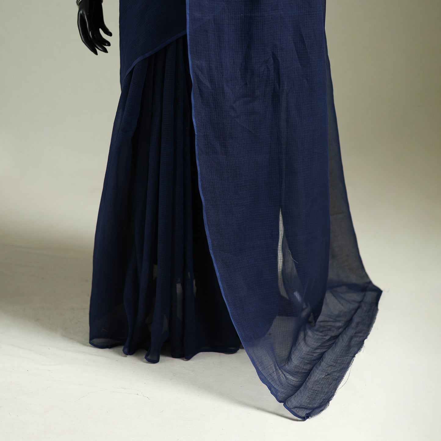 Blue - Nazaakat Kota Doria Cotton Plain Saree with Blouse & Jewellery Set 110