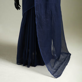 Blue - Nazaakat Kota Doria Cotton Plain Saree with Blouse & Jewellery Set 110