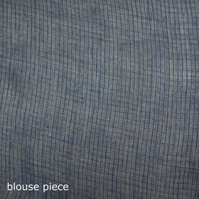 Blue - Nazaakat Kota Doria Cotton Plain Saree with Blouse & Jewellery Set 110
