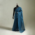 Blue - Nazaakat Kota Doria Cotton Plain Saree with Blouse & Jewellery Set 111