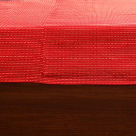 Red Running Stitch with Ajrakh Modal Silk Patch Cotton Bedsheet Set