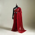 Red - Nazaakat Kota Doria Cotton Plain Saree with Blouse & Jewellery Set 113