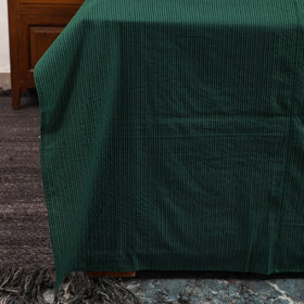 Green Running Stitch with Ajrakh Modal Silk Patch Cotton Bedsheet Set