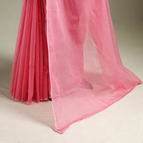 Pink - Nazaakat Kota Doria Cotton Plain Saree with Blouse & Jewellery Set 116