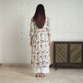 Buy White Sanganeri Print Kurta for Women