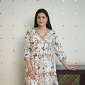 Buy White Sanganeri Print Kurta for Women