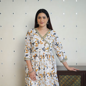 Buy White Sanganeri Print Kurta for Women