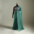 Green - Nazaakat Kota Doria Cotton Plain Saree with Blouse & Jewellery Set 121