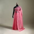 Pink - Nazaakat Kota Doria Cotton Plain Saree with Blouse & Jewellery Set 122