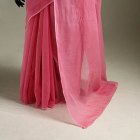 Pink - Nazaakat Kota Doria Cotton Plain Saree with Blouse & Jewellery Set 122