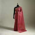 Red - Nazaakat Kota Doria Cotton Plain Saree with Blouse & Jewellery Set 124