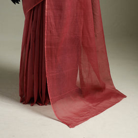 Red - Nazaakat Kota Doria Cotton Plain Saree with Blouse & Jewellery Set 124