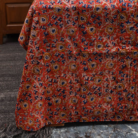 Red - kalamkari with modal silk patch cotton bedsheet set