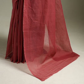 Red - Nazaakat Kota Doria Cotton Plain Saree with Blouse & Jewellery Set 125