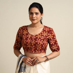 Buy Kalamkari Block Printed Cotton Stitched Blouse Online at iTokri.com