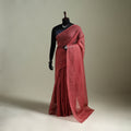 Red - Nazaakat Kota Doria Cotton Plain Saree with Blouse & Jewellery Set 127