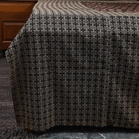 Brown Jacquard with Ajrakh Modal Silk Patch Cotton Bedsheet Set