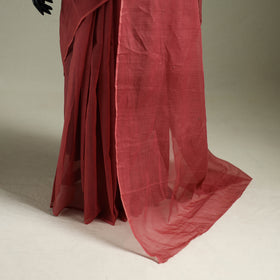 Red - Nazaakat Kota Doria Cotton Plain Saree with Blouse & Jewellery Set 128