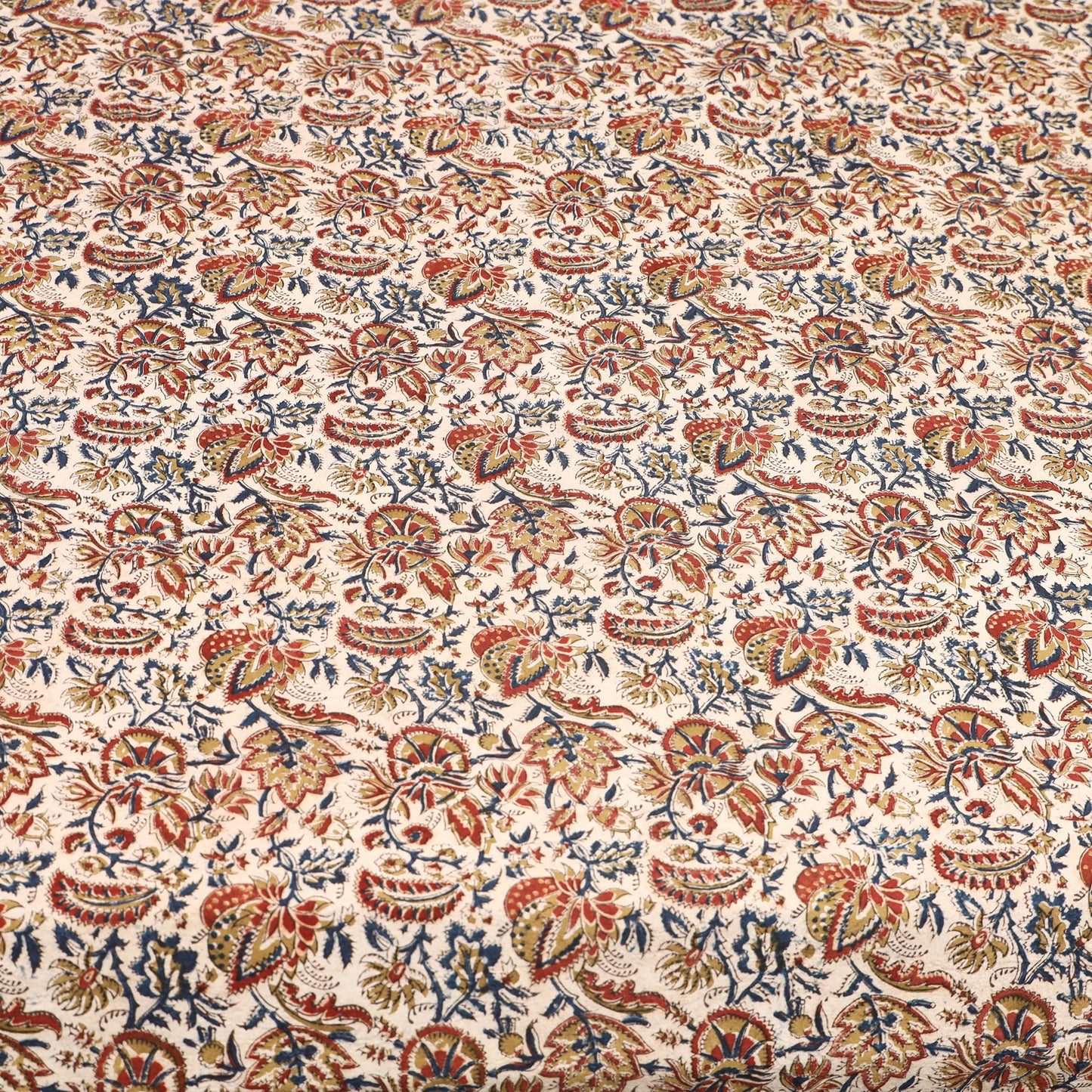 Orange - multicolor - pedana kalamkari cotton double bed