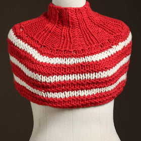 Red - kullu karishma hand knitted merino wool neck warmer