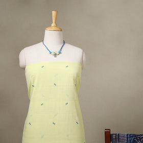 Green Jamdani Cotton Dress Material with Jewellery Set