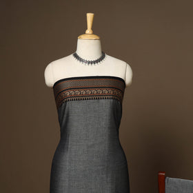 Grey - 3pc cotton unstitched dharwad dress material