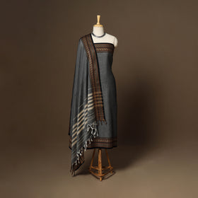 Grey - 3pc cotton unstitched dharwad dress material