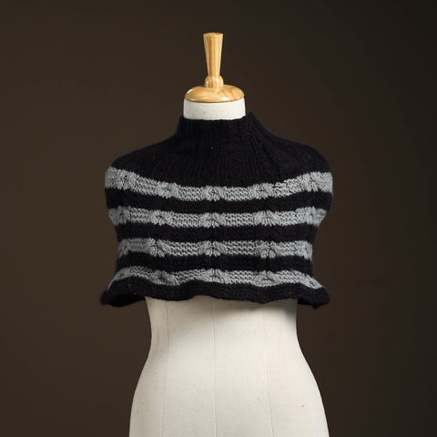 Black - kullu karishma hand knitted merino wool neck warmer
