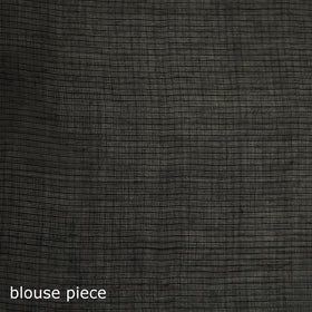 Black - Nazaakat Kota Doria Cotton Plain Saree with Blouse & Jewellery Set 133
