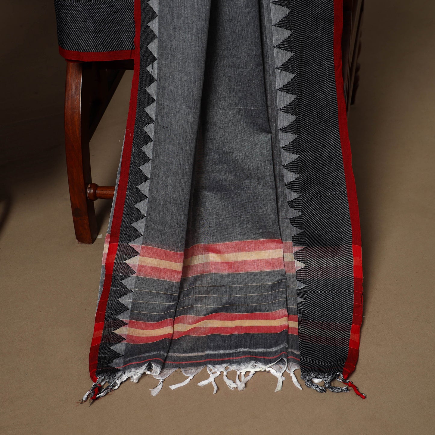 Grey - 3pc cotton unstitched dharwad dress material