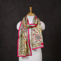 Pink - ranihati chanderi silk hand embroidered stole 05