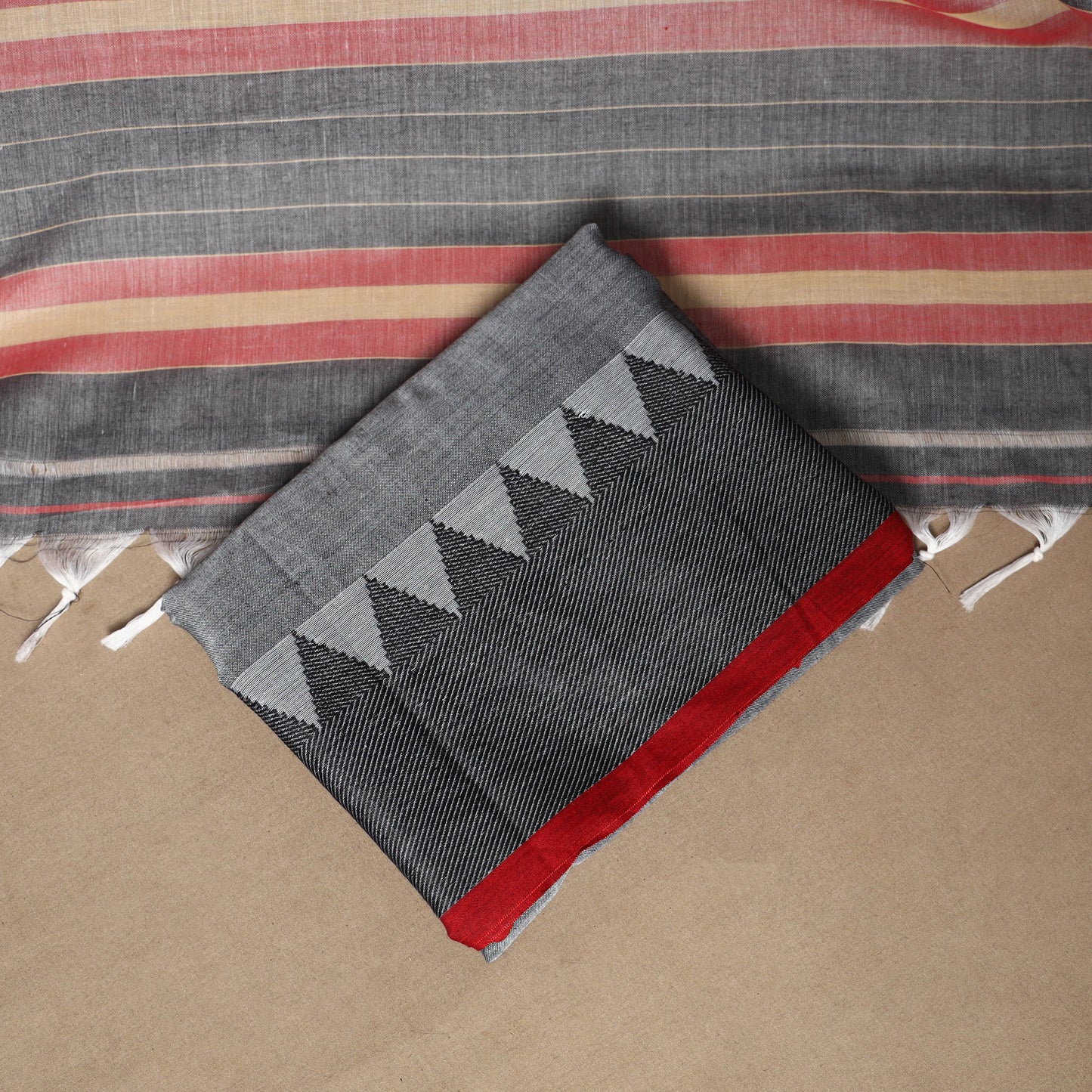 Grey - 3pc cotton unstitched dharwad dress material