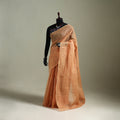 Peach - Nazaakat Kota Doria Cotton Plain Saree with Blouse & Jewellery Set 134