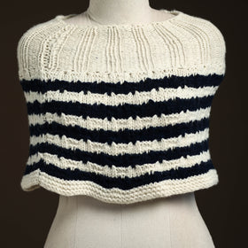 White - kullu karishma hand knitted merino wool neck warmer