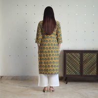 Yellow - Block Printed Cotton Straight Ajrakh Kurta 32