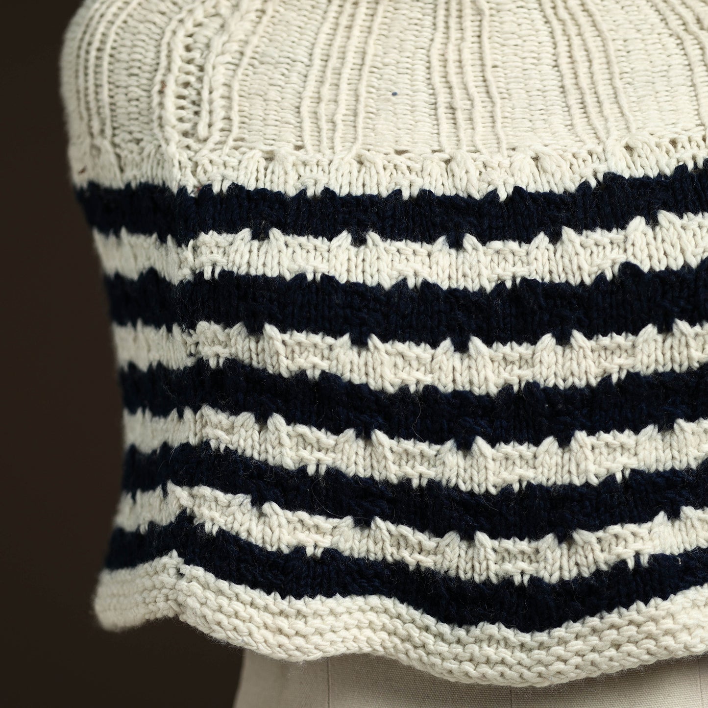 White - kullu karishma hand knitted merino wool neck warmer