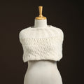 White - kullu karishma hand knitted merino wool neck warmer
