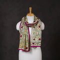 Purple Ranihati Chanderi Silk Hand Embroidered Stole