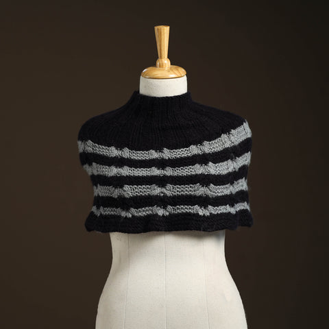 Black - kullu karishma hand knitted merino wool neck warmer