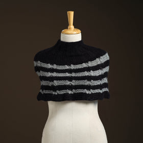 Black - kullu karishma hand knitted merino wool neck warmer