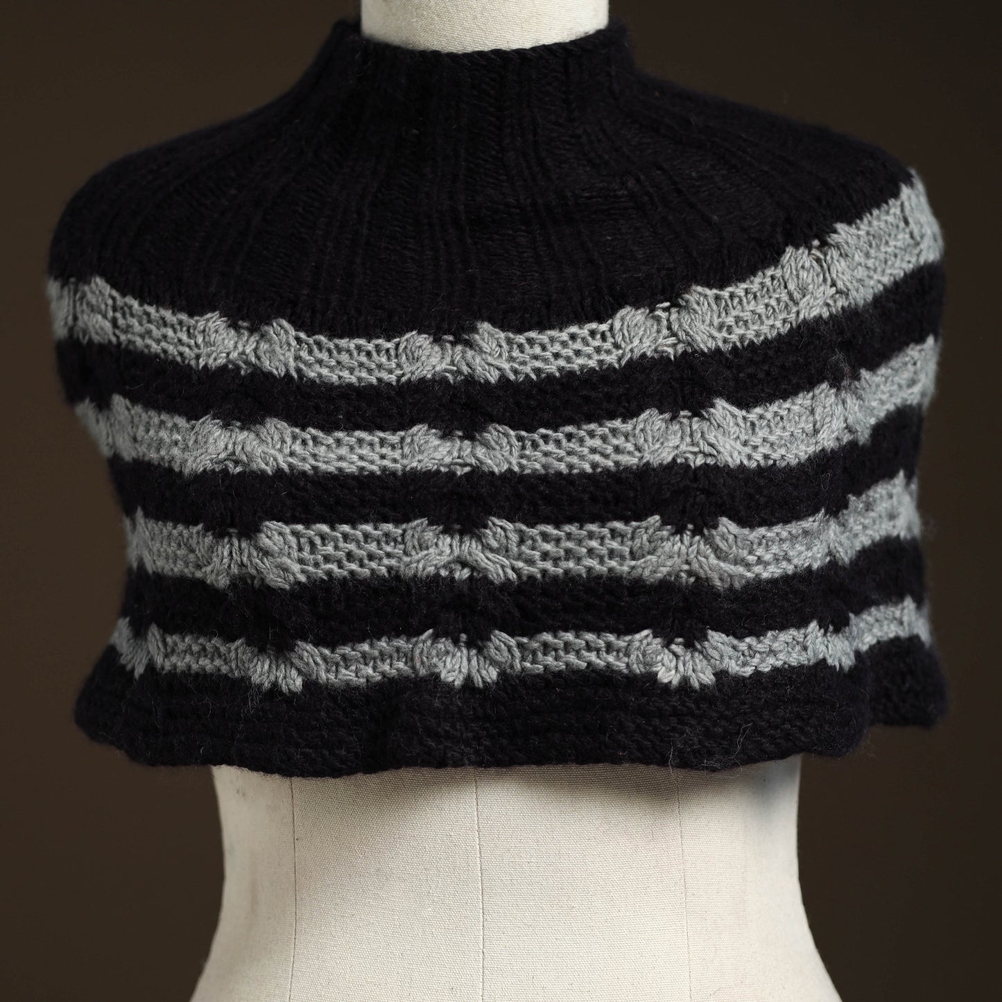 Black - kullu karishma hand knitted merino wool neck warmer