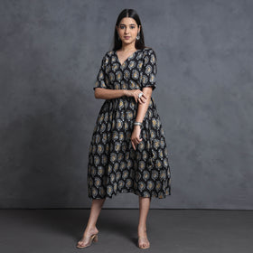 Buy Hand Batik Printed Cotton Flared Gher Dress Online l iTokri.com