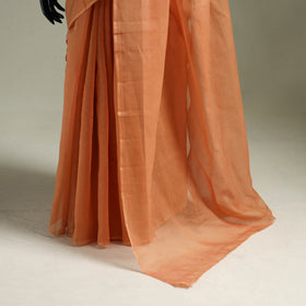 Peach - Nazaakat Kota Doria Cotton Plain Saree with Blouse & Jewellery Set 135