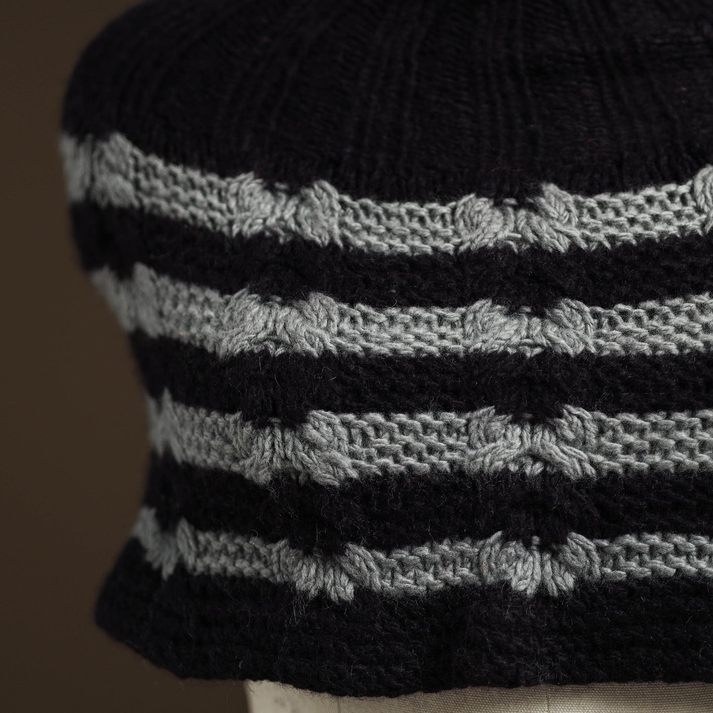 Black - kullu karishma hand knitted merino wool neck warmer