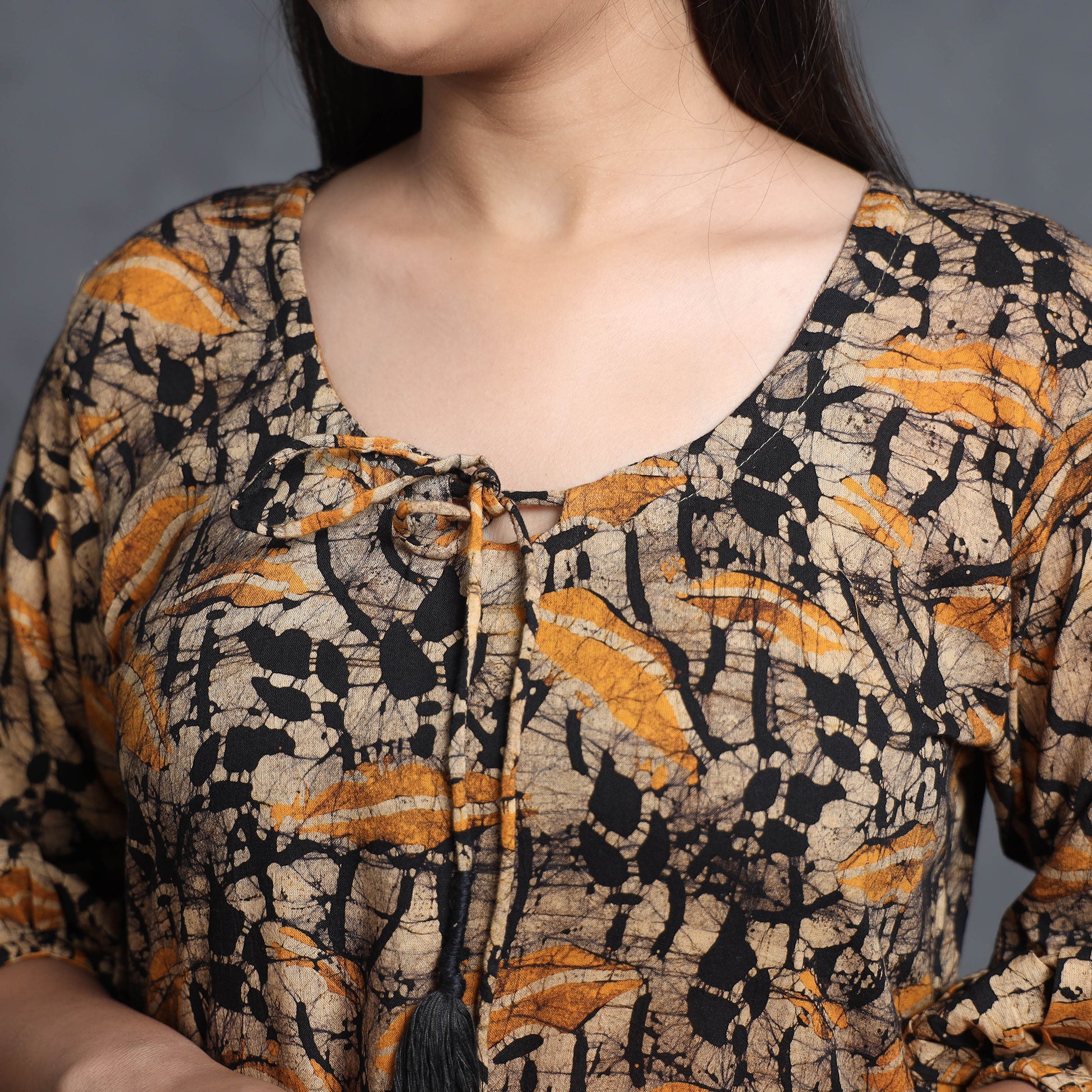 batik print dress
