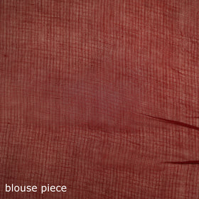 Red - Nazaakat Kota Doria Cotton Plain Saree with Blouse & Jewellery Set 139