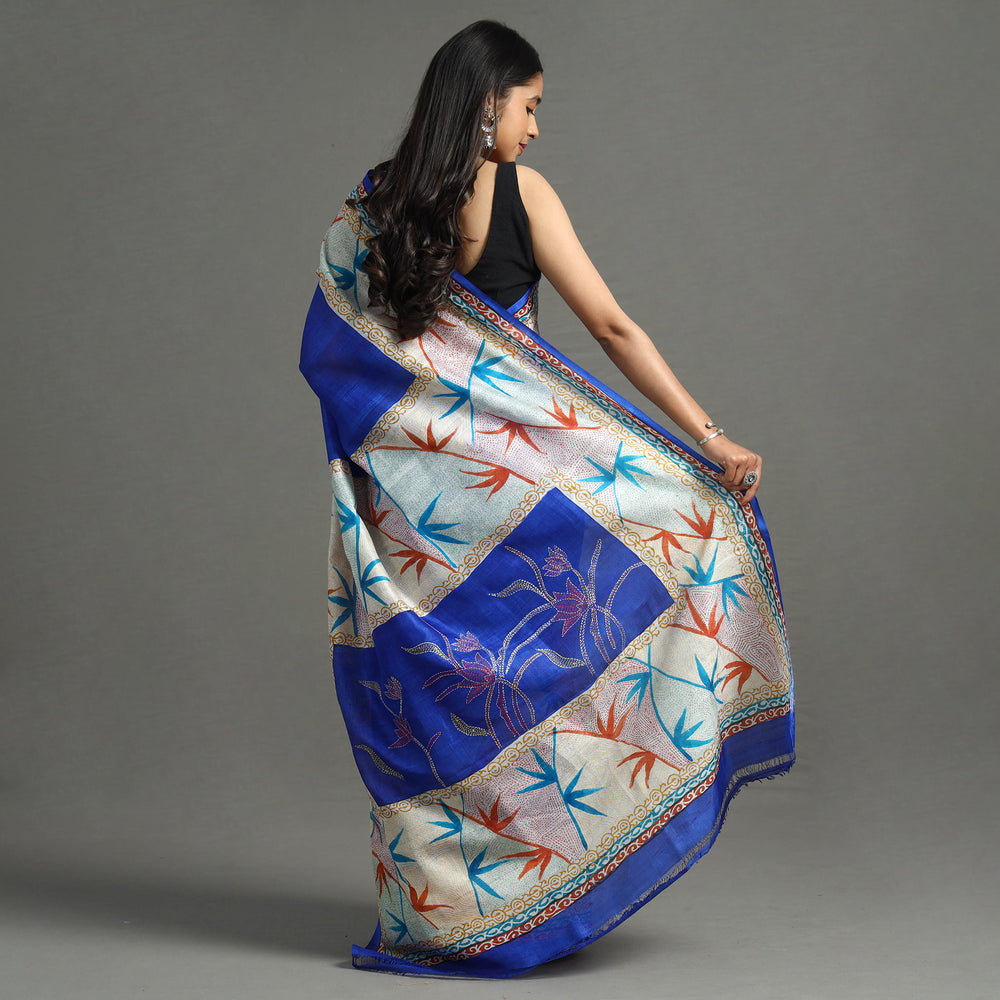 Kantha Embroidery Saree